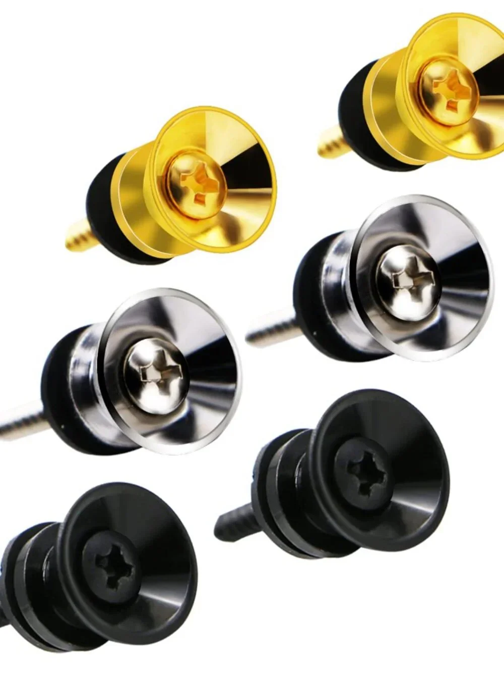 Guitar Strap Locks Buttons Metal End Pins with Mounting Screws for Acoustic Clas
